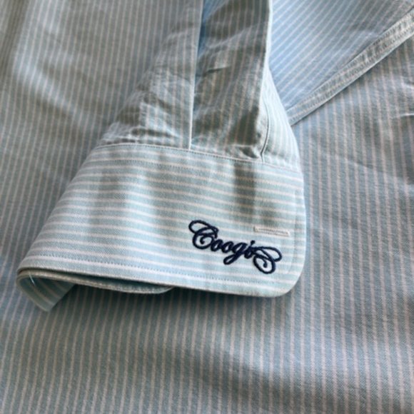 Coogi Australia Men's Classic XXL Long Sleeve Button Up Blue White Striped Shirt - Picture 5 of 8